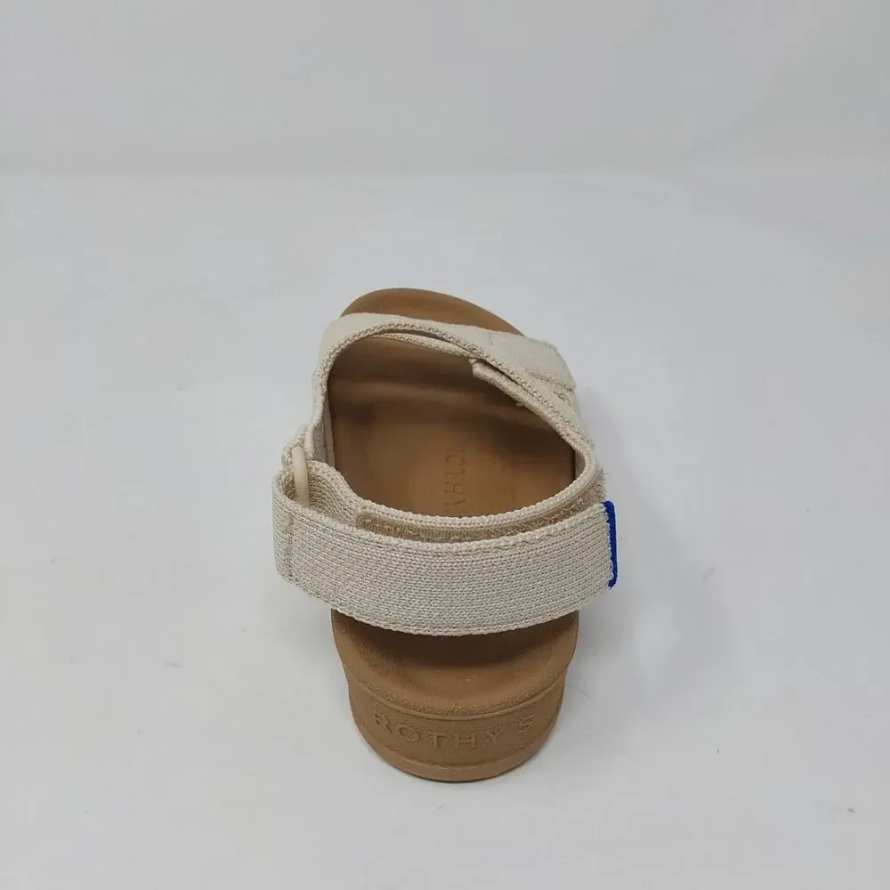 Rothy's Kids Double Strap Sandal Conch Beige Knit US Kids 10 EU 27 NIB